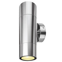 Brilliant Brushed Chrome Seaford LED Exterior Up/Down Wall Light