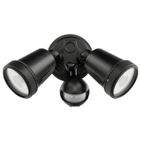 Brilliant Black Hunter Trio Twin Floodlight with Sensor