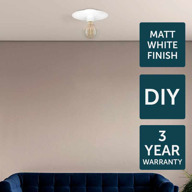 Brilliant Comet Matt White DIY Install Batten Fix Light Shade