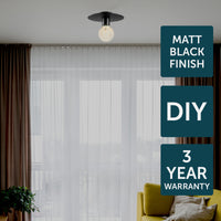 Brilliant Comet Matt Black DIY Install Batten Fix Light Shade