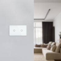 Brilliant White Elite Glass Wall Switch 2 Gang