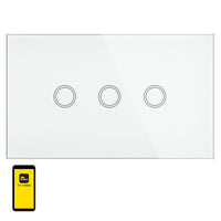 Brilliant White 3 Smart Elite WiFi Glass Wall Switch