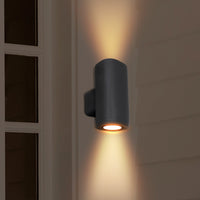 Brilliant Charcoal Glenelg LED Exterior Up/Down Wall Light