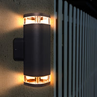 Brilliant Charcoal Glenelg-Ambient LED Exterior Up/Down Wall Light