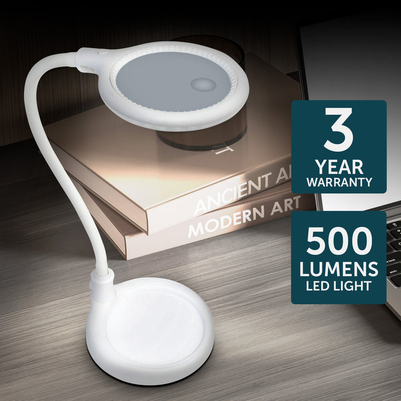 Brilliant Magoo White Clip & Desk Lamp
