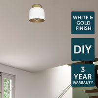 Brilliant Rene White DIY Install Batten Fix Light Shade