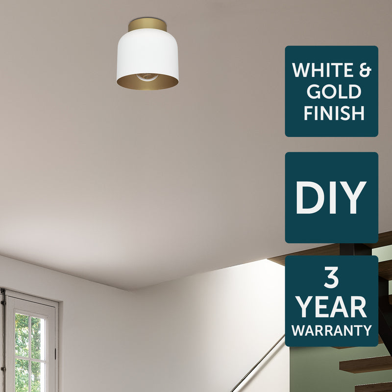 Brilliant Rene White DIY Install Batten Fix Light Shade