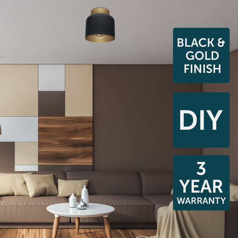 Brilliant Rene Black DIY Install Batten Fix Light Shade
