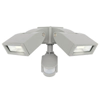 Brilliant Silver Nighthawk Modern LED 2 Light Security Floodlight with Sensor