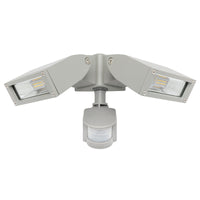 Brilliant Silver Nighthawk Modern LED 2 Light Security Floodlight with Sensor