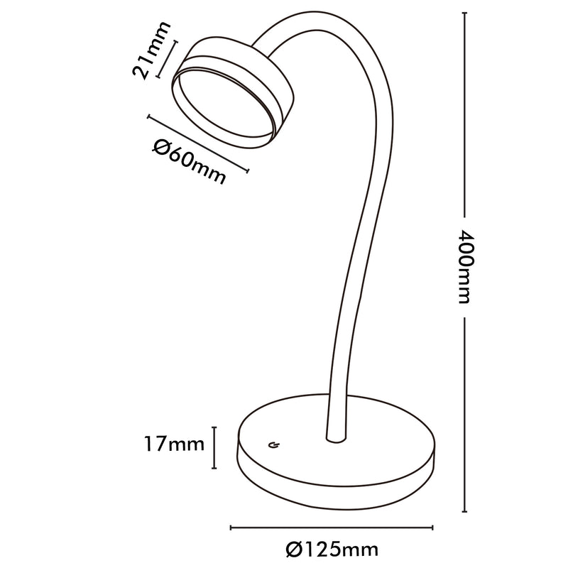 Brilliant Jerico White Lamp LED Light