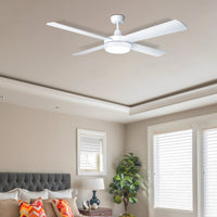 Brilliant White Tempest-Supreme 52” AC Ceiling Fan with Light