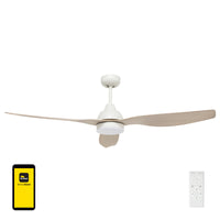 Brilliant Bahama White Timber Smart Wi-Fi DC Ceiling Fan with CCT LED