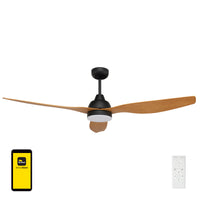 Brilliant Bahama Timber Smart Wi-Fi DC Ceiling Fan with CCT LED