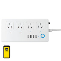 Brilliant White WiFi 4 Outlet Power Board With 4 USB Charger Series ||