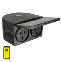 Brilliant Black WiFi Outdoor Double Plug