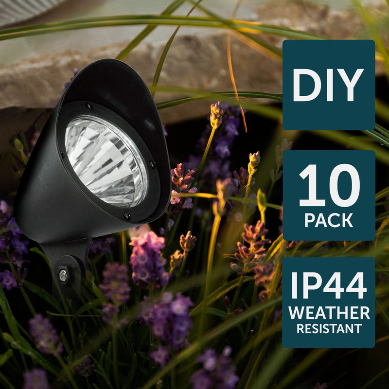 Brilliant Black Westbury LED Garden Light Kit-10 Pack