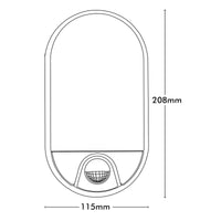 Brilliant Black Barnet Oval Slimline LED Bunker with Sensor