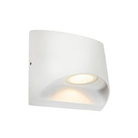 Brilliant Matt White Binley Modern Curved Up/Down Wall Light