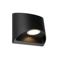 Brilliant Matt Black Binley Modern Curved Up/Down Wall Light