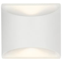 Brilliant Matt White Binley Modern Curved Up/Down Wall Light