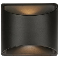 Brilliant Matt Black Binley Modern Curved Up/Down Wall Light