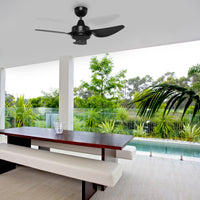 Brilliant Matt Black Como 36'' AC 3-Blade Ceiling Fan