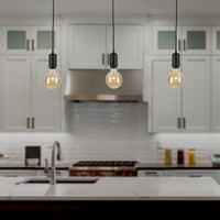 Brilliant Maggie Black Plug In DIY Shade Holding Suspension Pendant Light