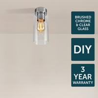 Brilliant Juno Brushed Chrome  DIY Install Batten Fix Light Shade