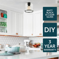 Brilliant Arlo 18cm Matt Black DIY Install Batten Fix Light Shade