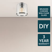 Brilliant Arlo 18cm Brushed Chrome DIY Install Batten Fix Light Shade