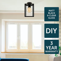 Brilliant Rama Matt Black DIY Install Batten Fix Light Shade