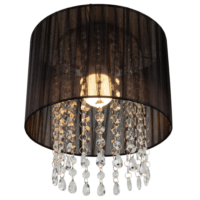 Brilliant Bette Black And Clear Bead Batten Fixture