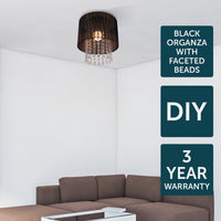 Brilliant Bette Black And Clear Bead Batten Fixture
