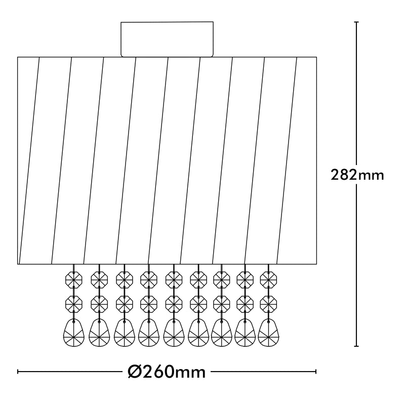 Brilliant Bette Black And Clear Bead Batten Fixture