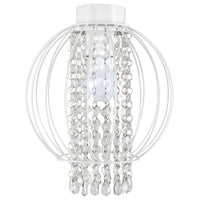 Brilliant Hedy 25 x 28cm White Cage and Clear Bead Batten Fixture