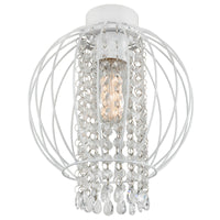 Brilliant Hedy 25 x 28cm White Cage and Clear Bead Batten Fixture