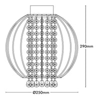 Brilliant Hedy 25 x 28cm White Cage and Clear Bead Batten Fixture