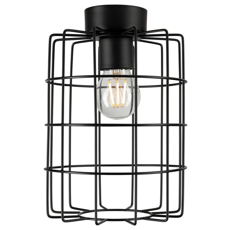 Brilliant Canal Matt Black Cage DIY Install Batten Fix Light