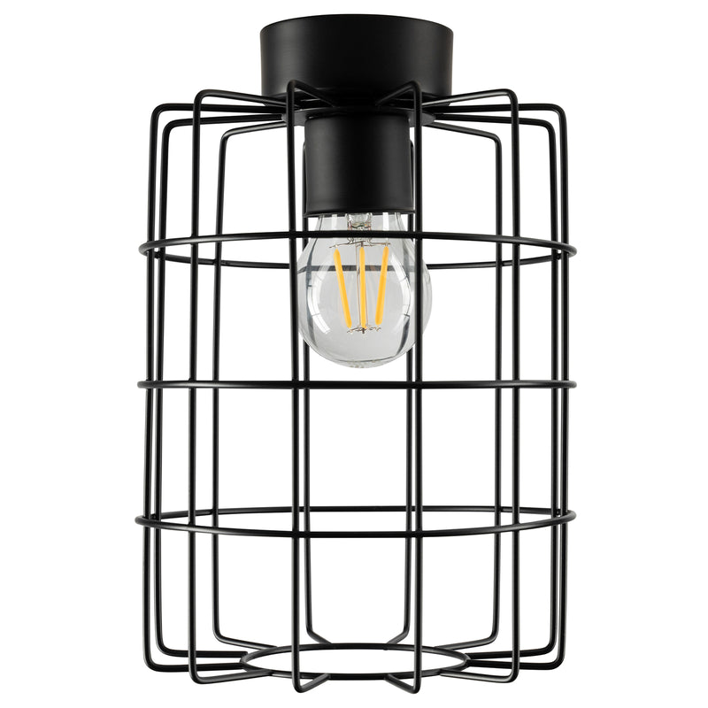 Brilliant Canal Matt Black Cage DIY Install Batten Fix Light