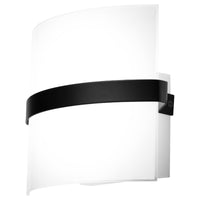 Brilliant Kota Matt Black Frost Glass Wall Light Sconce