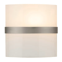 Brilliant Kota Satin Nickle Frost Glass Wall Light Sconce