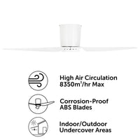 Brilliant Supra White 122cm AC Low Ceiling Hugger Fan