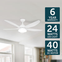 Brilliant Clover 142cm DC LED Light Ceiling Fan With Remote