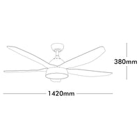 Brilliant Clover 142cm DC LED Light Ceiling Fan With Remote