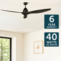 Brilliant Windhaven 142cm DC Ceiling Fan with Remote Black