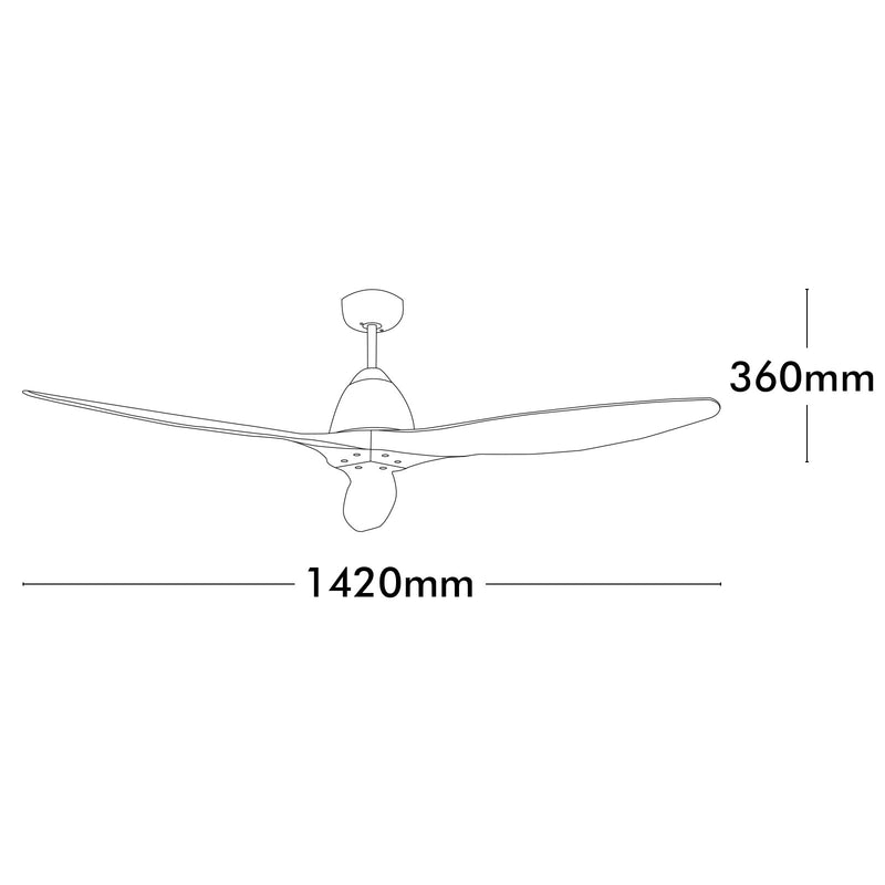 Brilliant Windhaven 142cm DC Ceiling Fan with Remote Black