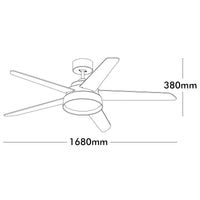 Brilliant Compass 168cm DC LED Light Ceiling Fan with Remote