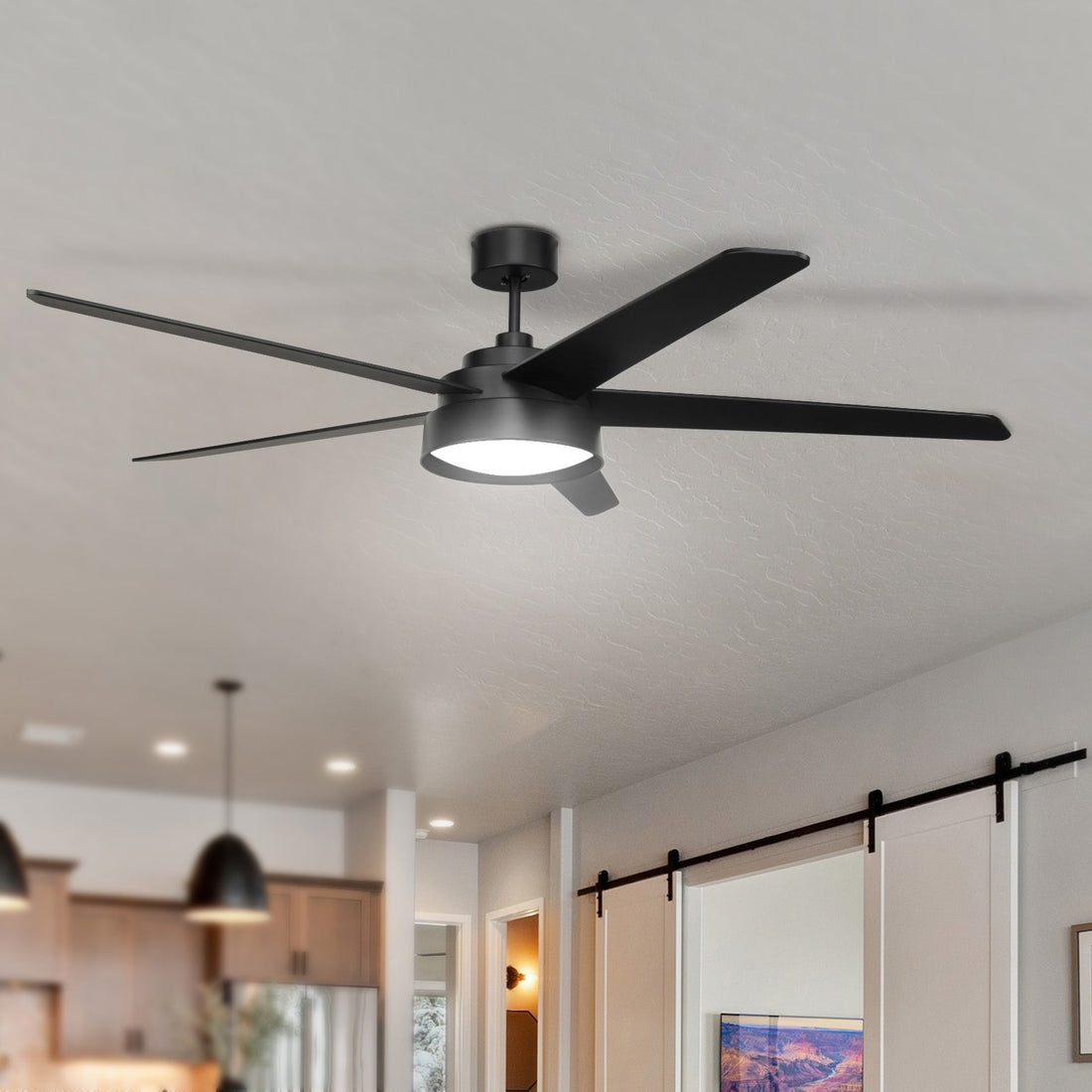 Compass Rally Ceiling Light Brilliant Compass 168cm DC LED Light Ceiling Fan with Remote