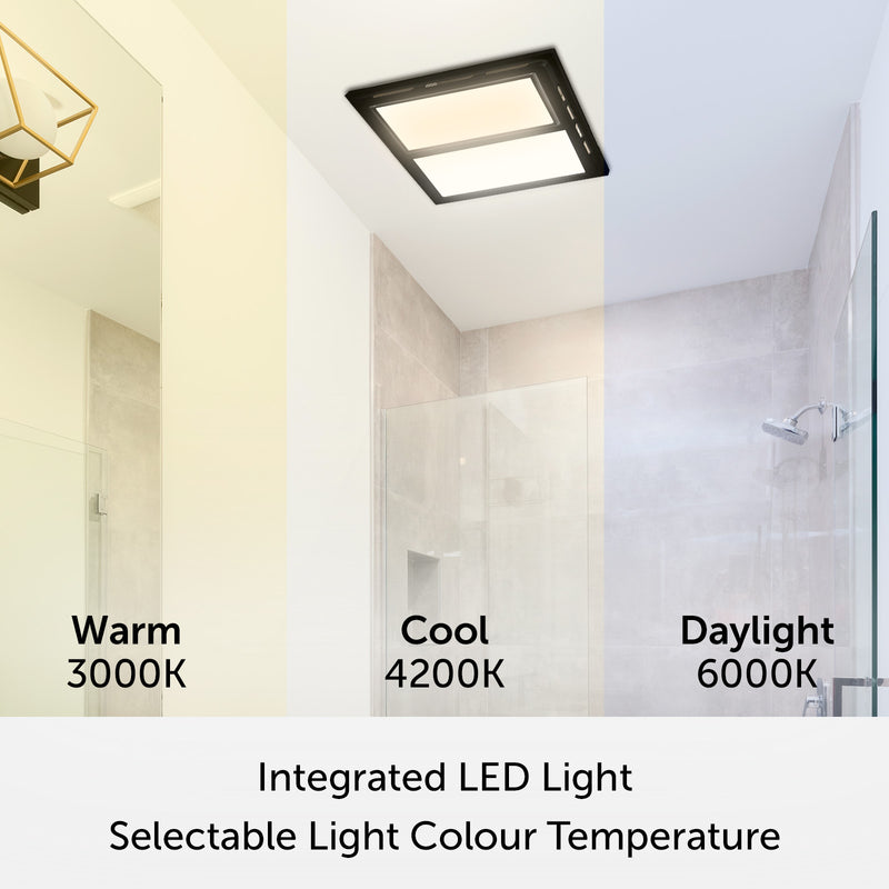 Brilliant Matte Black Smart Calor 3-in-1 Bathroom Heater